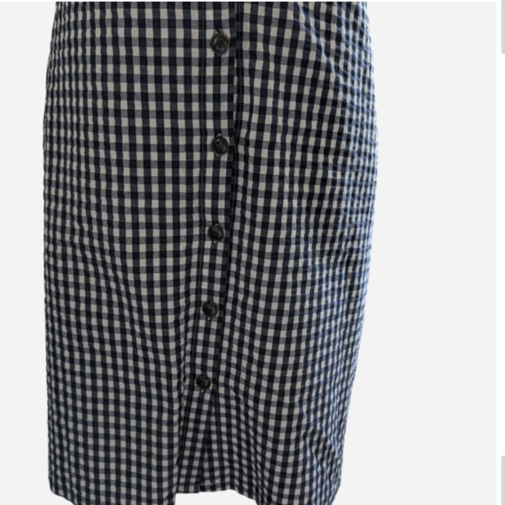 J. Crew Navy and White Gingham Midi Dress - Picture 5 of 14